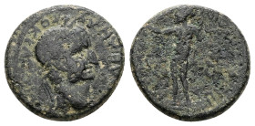 Phrygia, Cotiaeum. Galba, AD 68-69. AE. 4.53 g. 19.70 mm.
Obv: ΓΑΛΒΑΝ ΑΥΤΟΚΡΑ[ΤΟΡΑ]. Laureate head of Galba, right.
Rev: [ΕΠΙ ΤΙ ΚΛ ΑΡΕΤΙΔΟΣ ΑΓΩΝΟΘΕ...