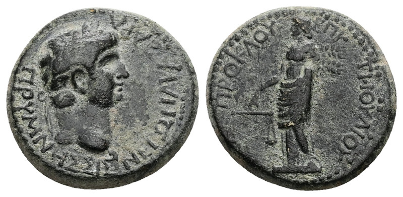 Phrygia, Prymnessus. Nero, 54-68. AE. 6.97 g. 21.46 mm. Tiberius Iulius Proclus,...