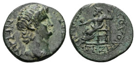 Phrygia, Sebaste. Nero, AD 54-68. AE. 2.82 g. 17.84 mm. Tiberius Zenodotos, magistrate.
Obv: ΝΕΡΩΝ [ΚΑΙΣΑ]Ρ. Bare head of Nero, right.
Rev: ΤΙ ΖΗΝΟΔ...