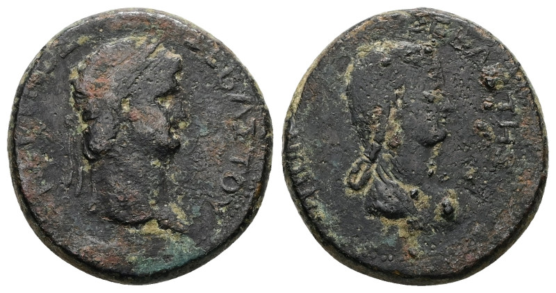 Galatia, Koinon of Galatia. Nero, AD 62/5. AE. 13.79 g. 26.88 mm.
Obv: [ΝΕΡΩ]ΝΟΣ...