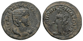 Pisidia, Apollonia Mordiaeum. Otacilia Severa, AD 244-249. AE. 6.35 g. 25.90 mm.
Obv: [ΟΤ]ΑΚƐΙΛΙΑ ϹƐΟ[ΥΗΡΑ ϹƐ]Β. Diademed and draped bust of Otacilia...