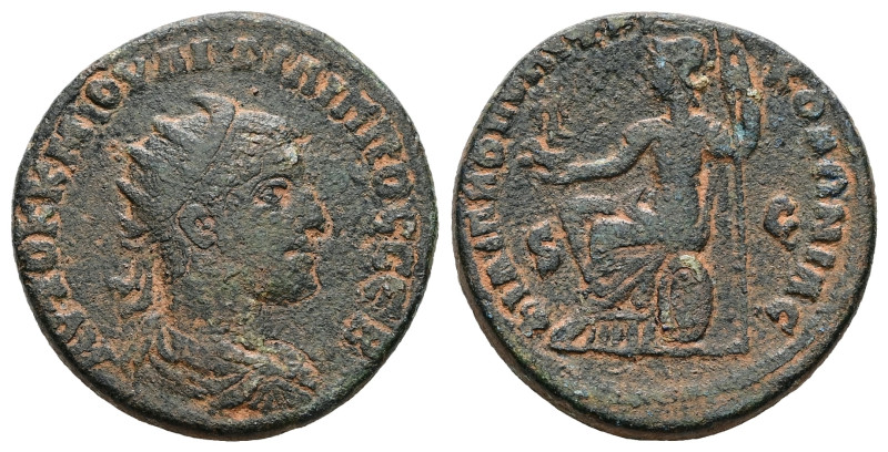 Arabia, Philippopolis. Philip II, AD 247-249. AE. 14.65 g. 27.92 mm.
Obv: ΑΥΤΟΚ ...