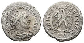 Syria, Antioch. Philip I, AD 244-249. AR, Tetradrachm. 9.87 g. 26.76 mm. 
Obv: ΑΥΤΟΚ Κ Μ ΙΟΥΛ ΦΙΛΙΠΠΟϹ ϹΕΒ. Radiate and cuirassed bust of Philip I, ri...