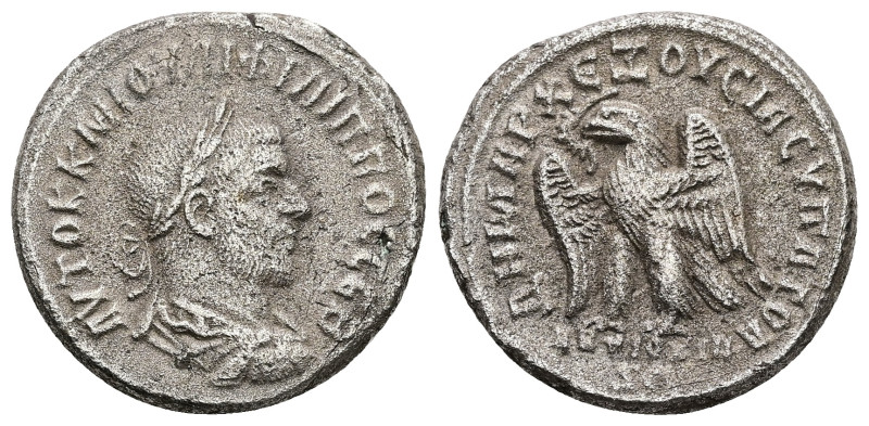 Syria, Antioch. Philip I, AD 244-249. AR, Tetradrachm. 11.39 g. 26.23 mm.
Obv: Α...