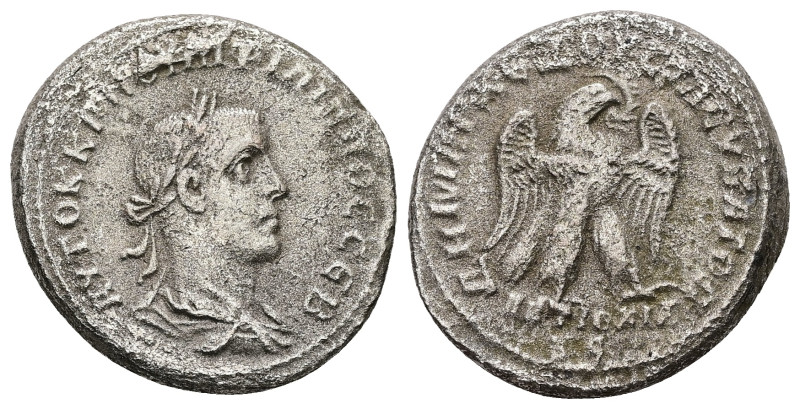 Syria, Antioch. Philip I, AD 244-249. AR, Tetradrachm. 11.74 g. 27.62 mm.
Obv: Α...