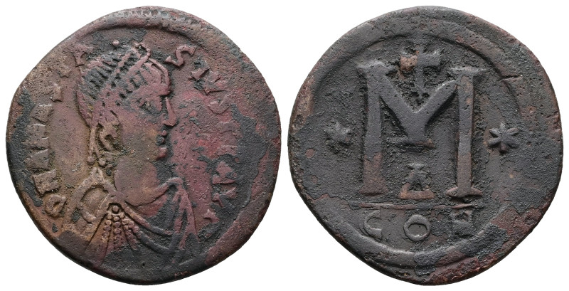 Anastasius I, AD 491-518. AE, Follis. 18.00 g. 36.34 mm. Constantinople.
Rev: DN...