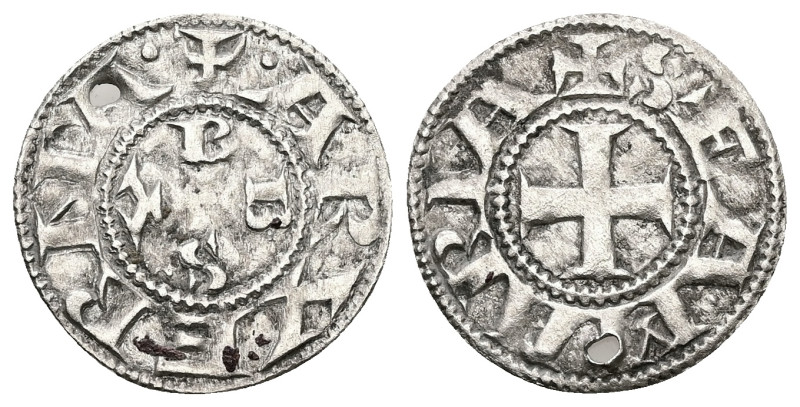 France. Provincial. Clermont. Anonymous, AD 1030-1060. AR, Denier. 1.00 g. 20.40...