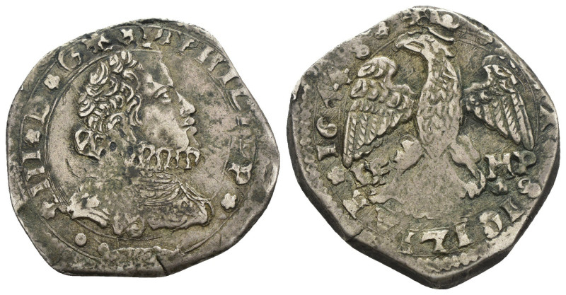 Messina - Filippo IV (1621-1665) - 4 Tarì 1648 - gr. 10,57 - Ag - MIR 355/20

...