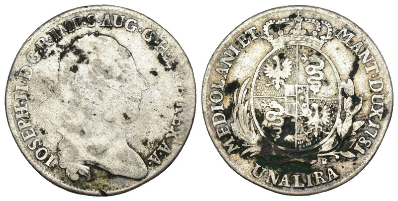 Milano - Giuseppe II d'Asburgo-Lorena (1780-1790) - Lira 1781 - gr. 5,79 - Mont....