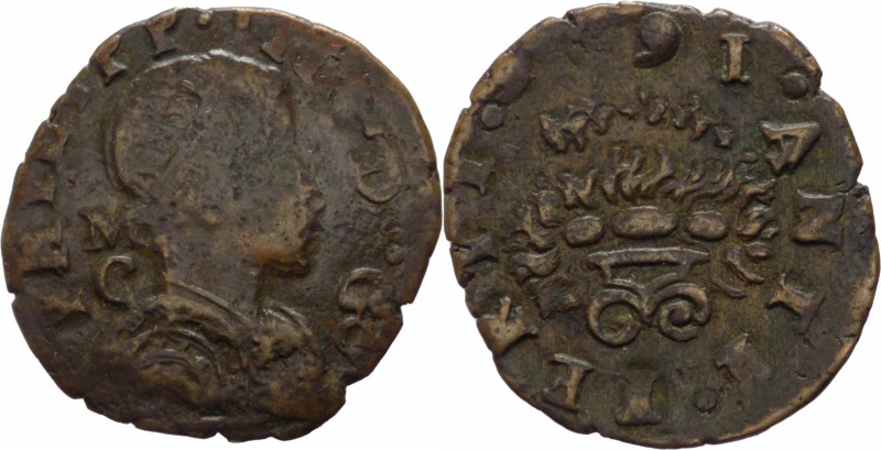 Napoli - Filippo IV (1621-1665) - 3 Cavalli 1626 con sigle M C dietro il busto -...