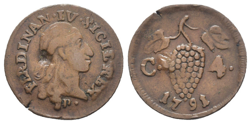 Napoli - Ferdinando IV di Borbone (1759-1816) - 4 cavalli 1791 - Cu - Magliocca ...