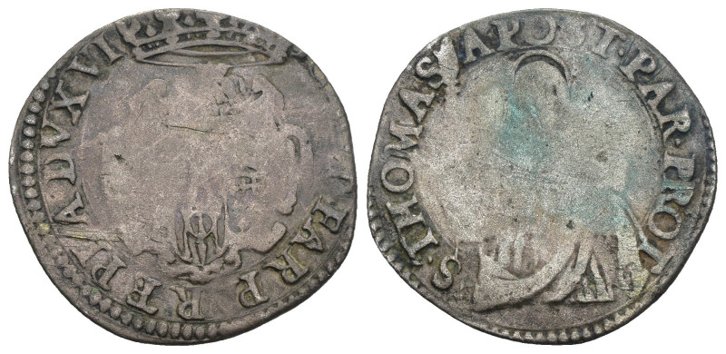 Parma - Francesco Farnese (1694-1727) - Lira con San Tommaso - Mi - gr. 4,08 - M...