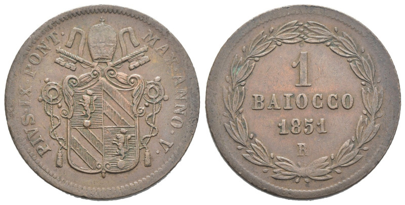 Roma - Pio IX (1846-1878) - 1 Baiocco 1851 R - gr. 9,53 - Muntoni#33

MB

SP...