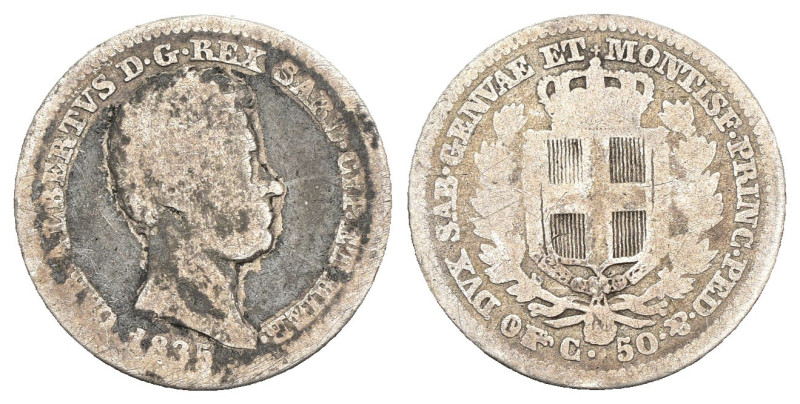 Regno di Sardegna - Carlo Alberto (1831-1849) - 50 Centesimi 1835 - Molto rara -...