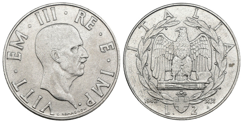 Vittorio Emanuele III (1900-1943) - 2 Lire "Impero" 1942 XX - MOLTO RARA (R2) - ...