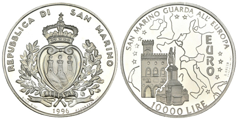 San Marino - 10.000 Lire 1996 "San Marino guarda l'Europa" - Ag - Gigante# 187
...