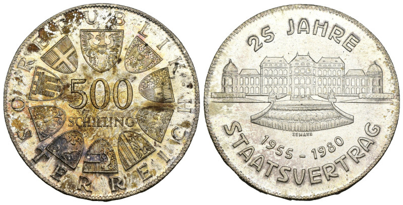 Austria - 500 Shilling 1980 "venticinquesimo anniversario del Trattato di Stato"...