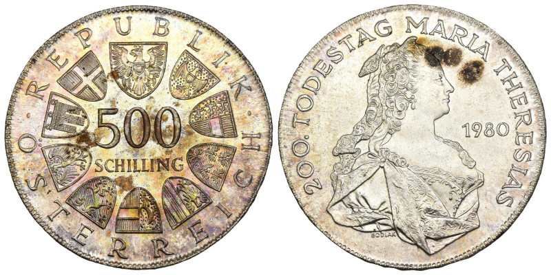 Austria - 500 Shilling 1980 "bicentenario della morte di Maria Teresa" - Ag - KM...