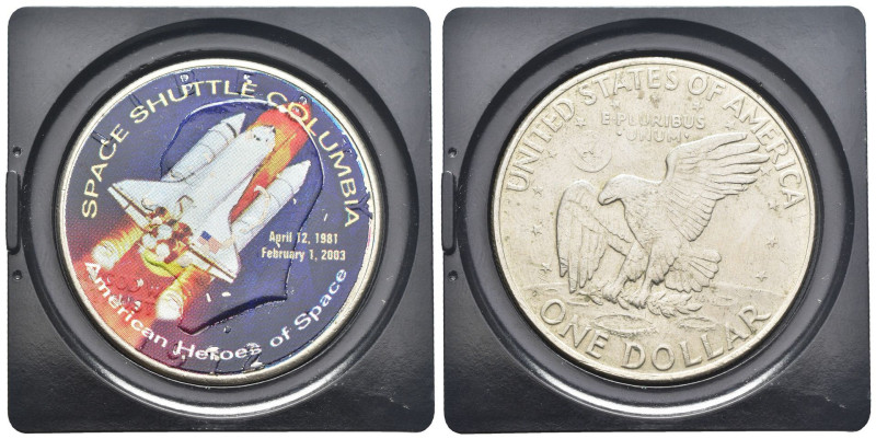 Stati Uniti d'America (1776-oggi) - 1 Dollaro 1977 Eisenhower - D/ Space Shuttle...