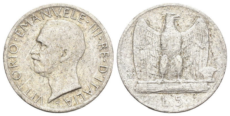 FALSO - Regno d'Italia - Vittorio Emanuele III - 5 Lire Aquilotto 1927 - gr. 4,8...