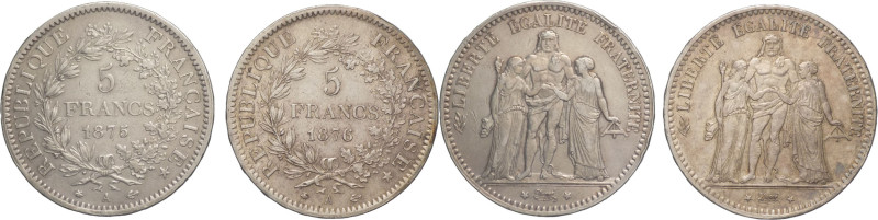 Francia - lotto di 2 monete da 5 Franchi 1875/1876 - Ag

BB

SPEDIZIONE SOLO...