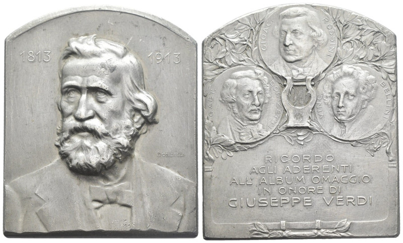 Placca a ricordo centenario della nascita di Giuseppe Verdi - gr. 49,72; Ø mm 57...