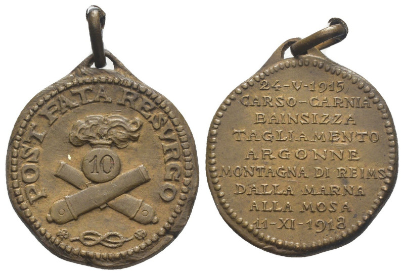 Medaglia reggimentale 1915-1918 dalla Marna alla Mosa - Carso-Carnia-Bainsizza-T...