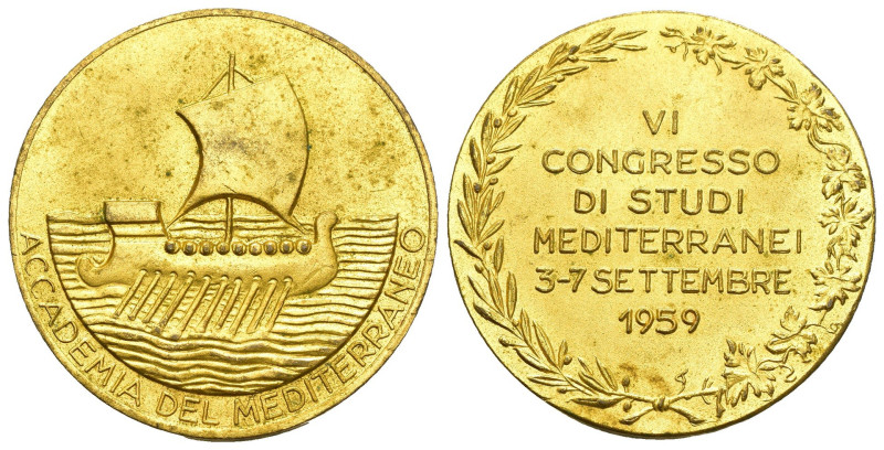 Medaglia Accademia del Mediterraneo - VI congresso di studi 1959 - gr. 21,51; Ø ...