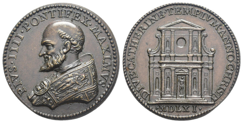 Pio IV (Giovanni Angelo Medici di Marignano) 1559-1565 - Medaglia 1561 - AE - gr...