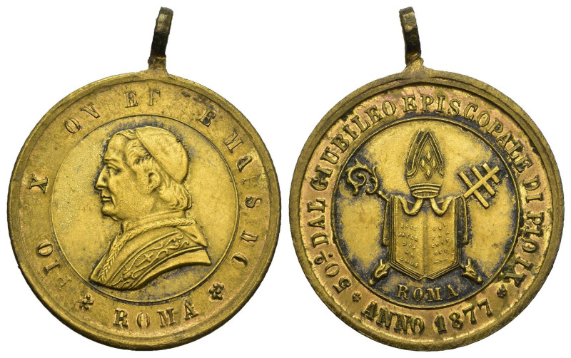 Pio IX (1846-1878) - Medaglia per il Giubileo episcopale del Pontefice 1877 - de...