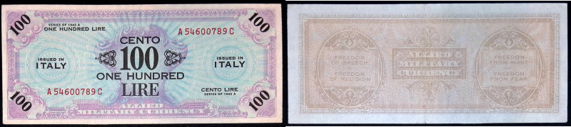 Allied Military Currency - 100 Lire serie 1943 A (Bilingue) - Gig. (Bugani) AM 1...