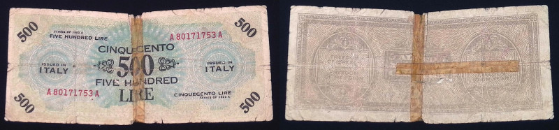 FALSO - Allied Military Currency - 500 AM Lire (bilingue) - 1943

SPEDIZIONE S...