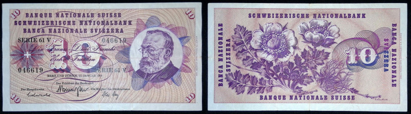 Svizzera - Stato federale ( 1848-oggi) - 10 Franchi 1969 - P#45o.43

BB

SPE...