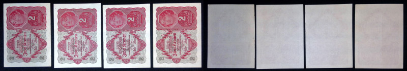 Austria - Prima Repubblica (1919-1934) - Lotto di 4 banconote da 2 Kronen - 1922...