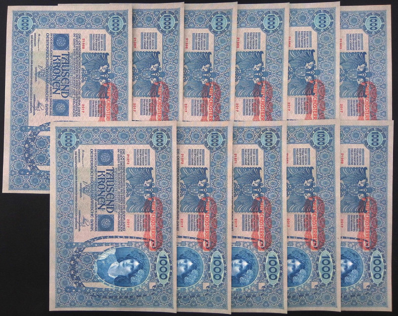 Austria - Prima Repubblica (1919-1934) - Lotto di 11 banconote da 1000 Kronen - ...