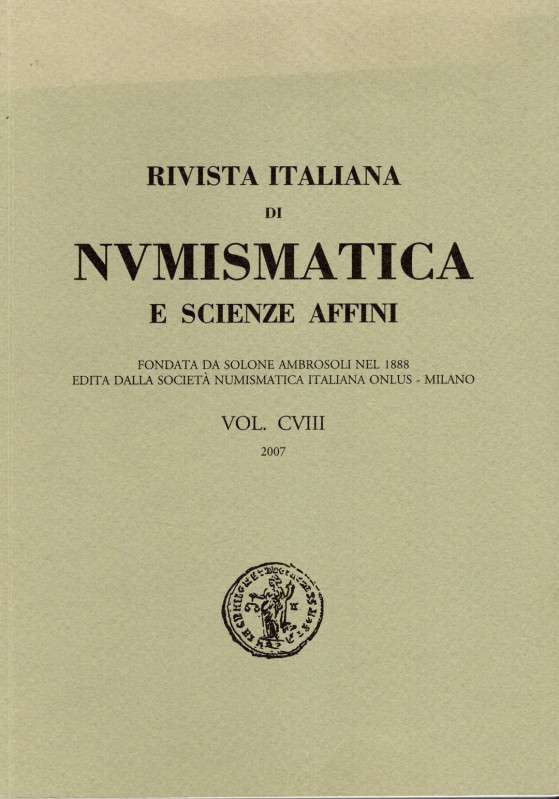 A.A.V.V. - S.N.I. Rivista italiana di numismatica. Milano, 2007. Indice: CHRISTI...