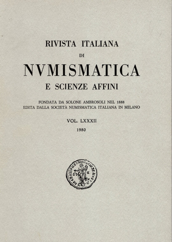 A.A.V.V. - S.N.I. Rivista italiana di numismatica. Milano, 1980. Indice: GIACCHE...