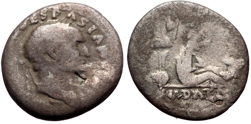 Vespasian (69-79) AR Denarius, Judaea Capta issue, Rome, 69-70. 
Obv: IMP CAESAR...