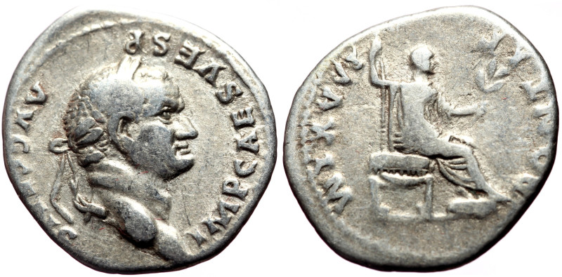 Vespasian (69-79) AR Denarius (Silver, 3.22g, 20mm) Rome, 74. 
Obv: IMP CAESAR V...