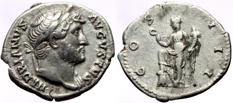 Hadrian (117-138) AR Denarius (Silver, 3.20g, 19mm) Rome, 124-128. 
Obv: HADRIAN...