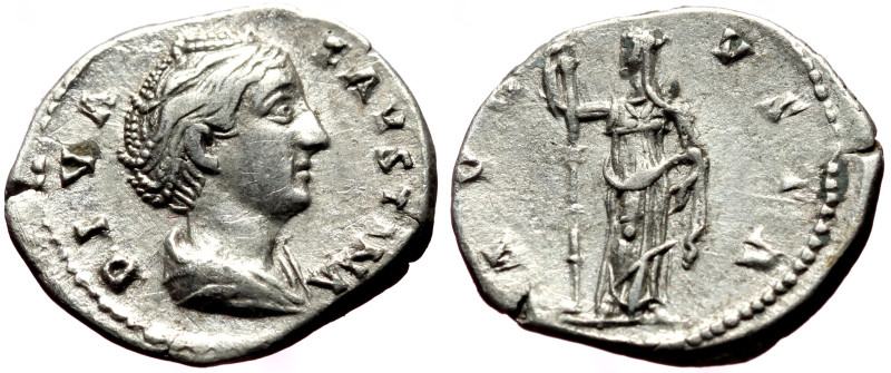 Diva Faustina I (died 140/1) AR Denarius (Silver, 17mm, 3.65 g) Rome, after circ...