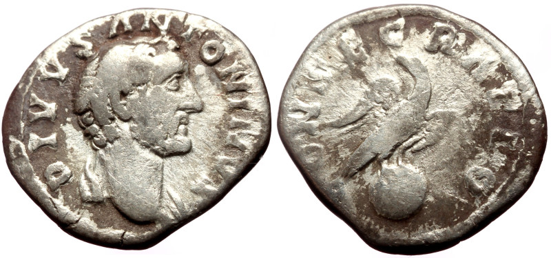 Divus Antoninus Pius (Died 161) Ar Denarius (Silver, 2.97g, 18mm) Rome, after 16...