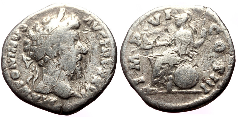 Marcus Aurelius (161-180) AR Denarius (Silver, 2.71g, 17mm) Rome, 172-173. 
Obv:...