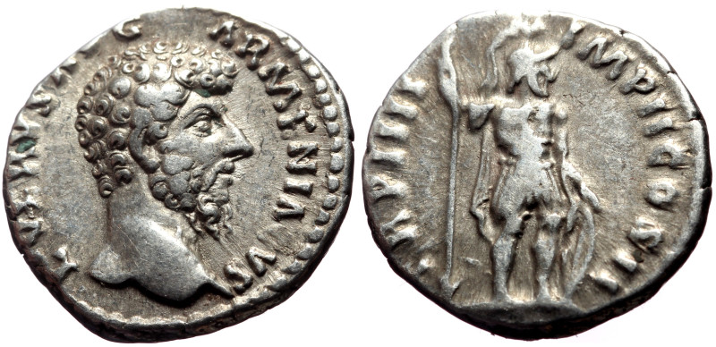 Lucius Verus (161-169) AR Denarius (Silver, 3.20g, 17mm) Rome, 164.
Obv: L VERVS...