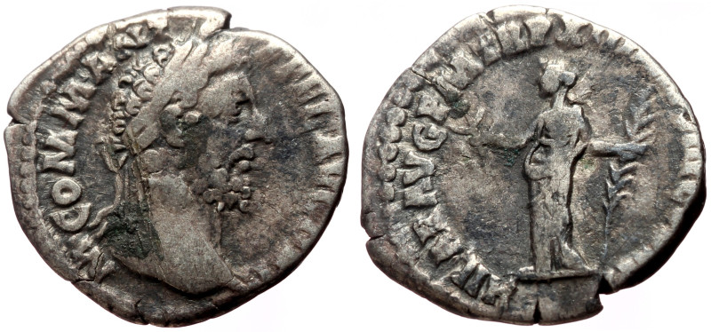 Commodus (177-192) AR Denarius (Silver, 2.27g, 18mm) Rome, 186-187. 
Obv: M COMM...