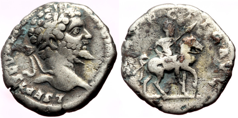 Septimius Severus (193-211) AR Denarius (Silver, 2.99g, 18mm) Laodicea, 197. 
Ob...