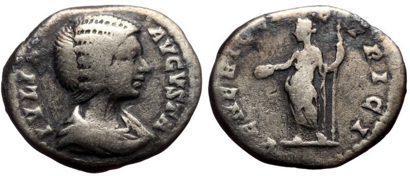 Julia Domna (Augusta, 193-217) AR Denarius (Silver, 17mm, 2.90g) Rome, 198-202. ...