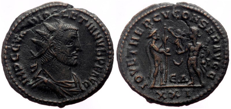 Diocletian (284-305) AE Antoninianus (Bronze 3,52g 22mm) Antioch, 285. 
Obv: IMP...