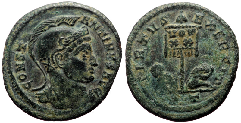 Constantine I the Great (307-337) AE Follis (Bronze, 20mm, 2.58g) Ticinum, 319-3...