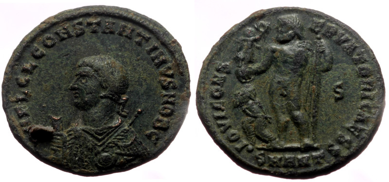 Constantine II (Caesar, 317-337) AE Follis (Bronze, 3.20g, 19mm) Antioch, 317-20...